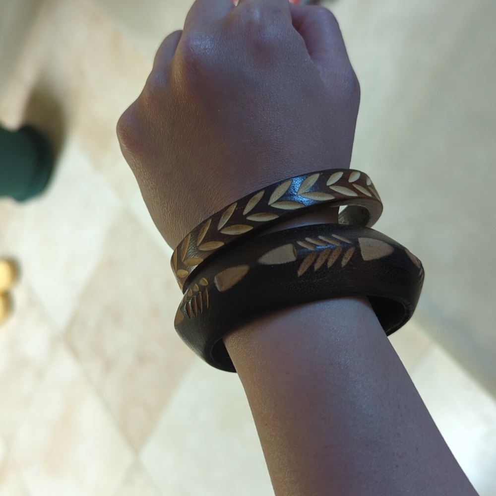 Wooden Bangles with cutout detail